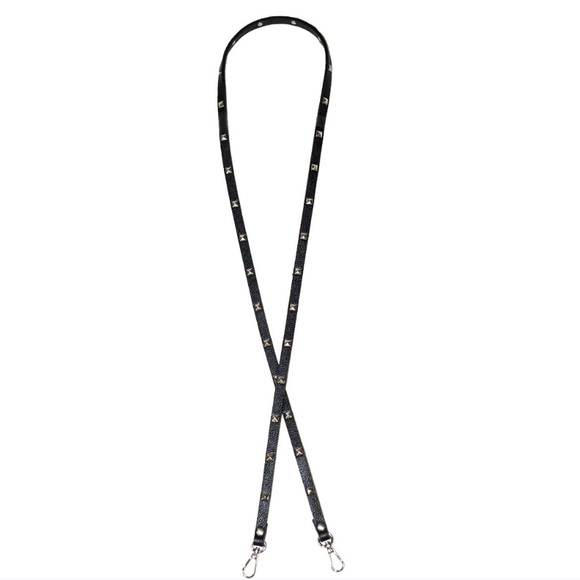 Hera Black Vegan Leather with Studs Bag Strap - Picture 3 of 5